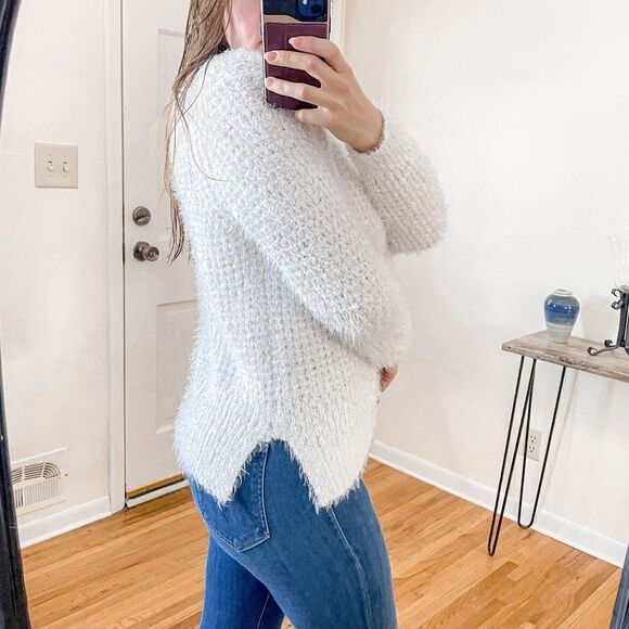 Catherine Malandrino Eyelash Cardigan Button Up White L - Picture 2 of 7